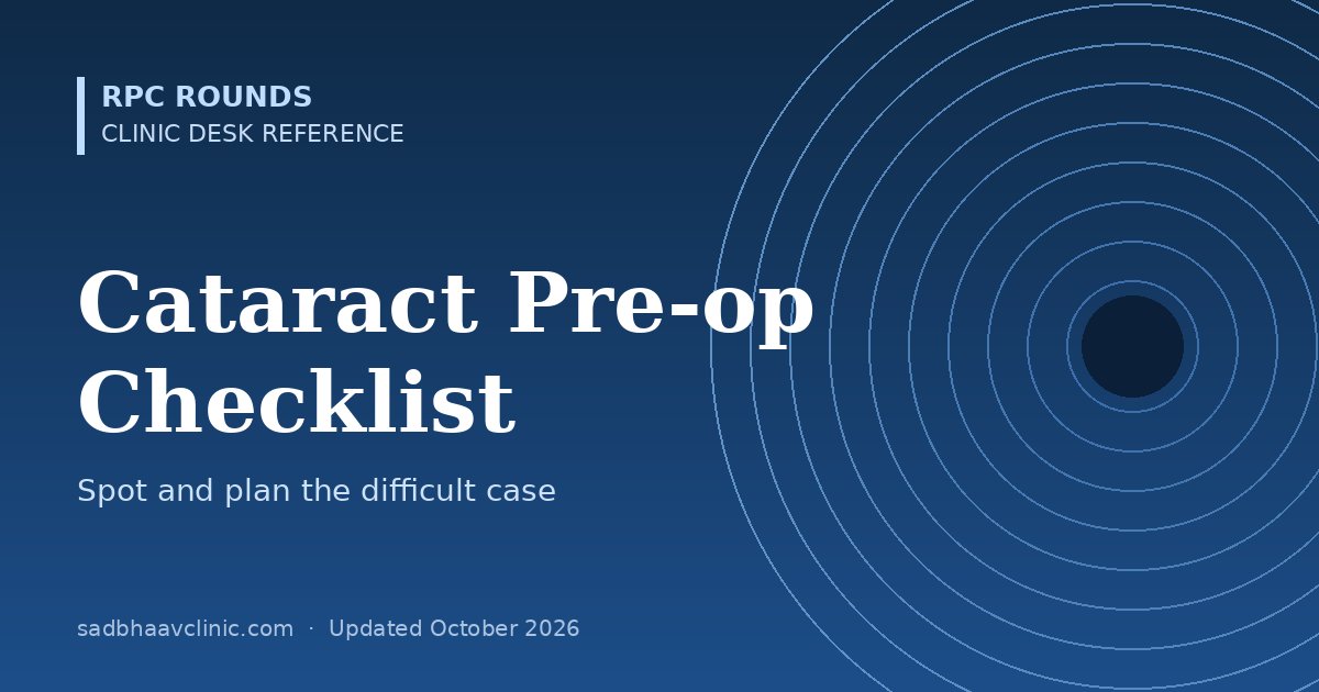 Cataract Pre-operative Risk Checklist: Spot the Difficult Case