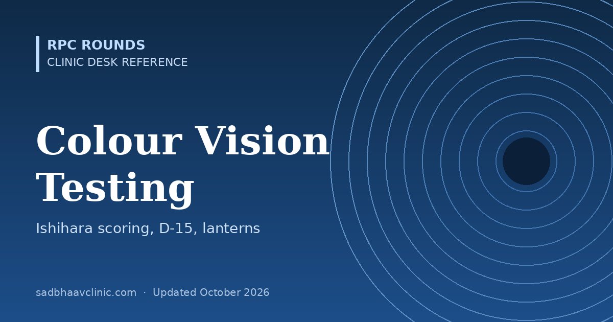 Colour Vision Testing: Ishihara Scoring, Other Tests and Job Rules