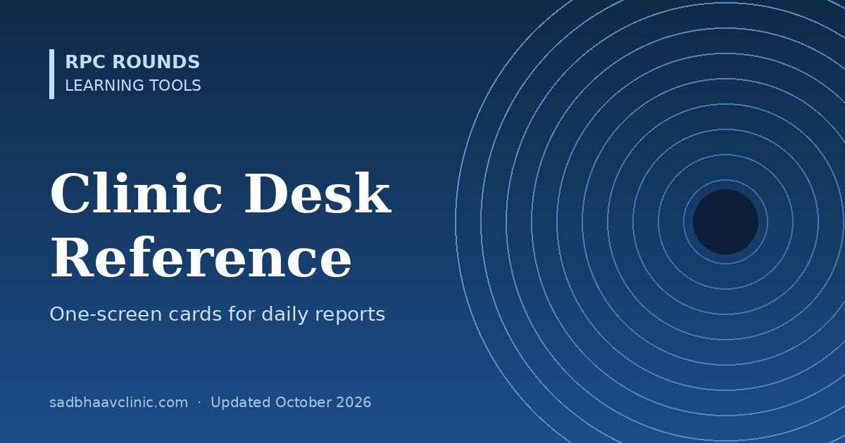 Clinic Desk Reference: Quick Cards for the Eye OPD