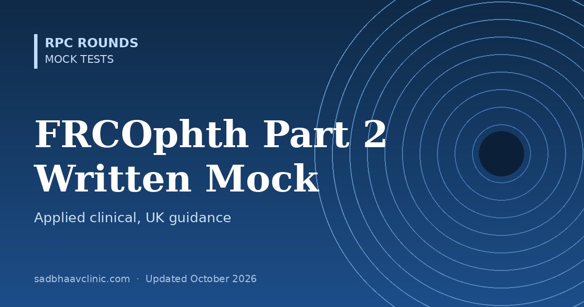 FRCOphth Part 2 Written Mock Test: 50 MCQs with UK Guidance
