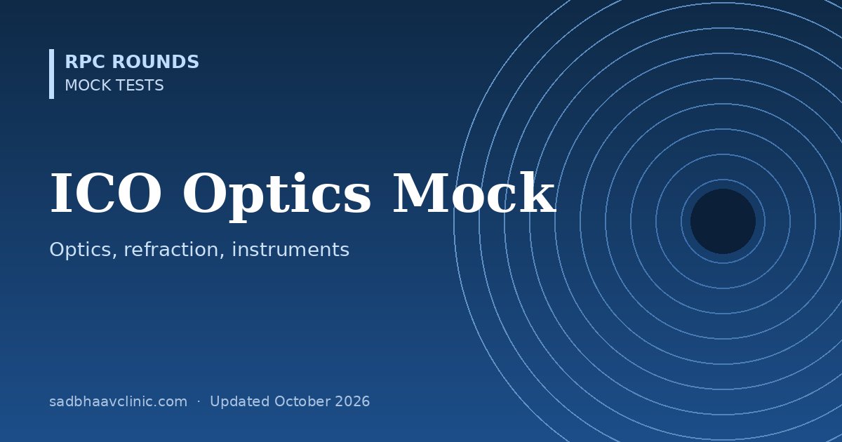 ICO Optics, Refraction and Instruments Mock Test: 50 MCQs