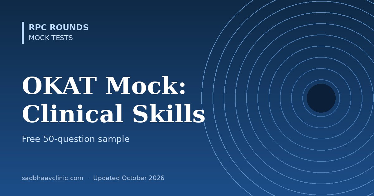 OKAT Mock Test Volume 3: Clinical Skills (Free 50 MCQs)