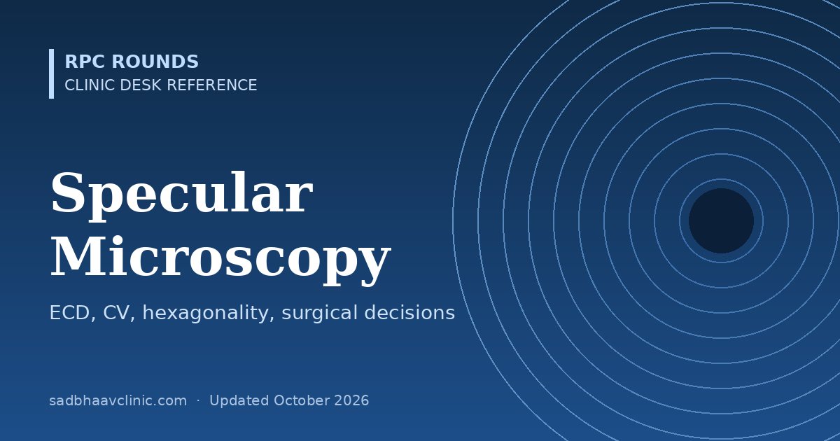 Specular Microscopy Reference Card: Cell Density, CV and Hexagonality