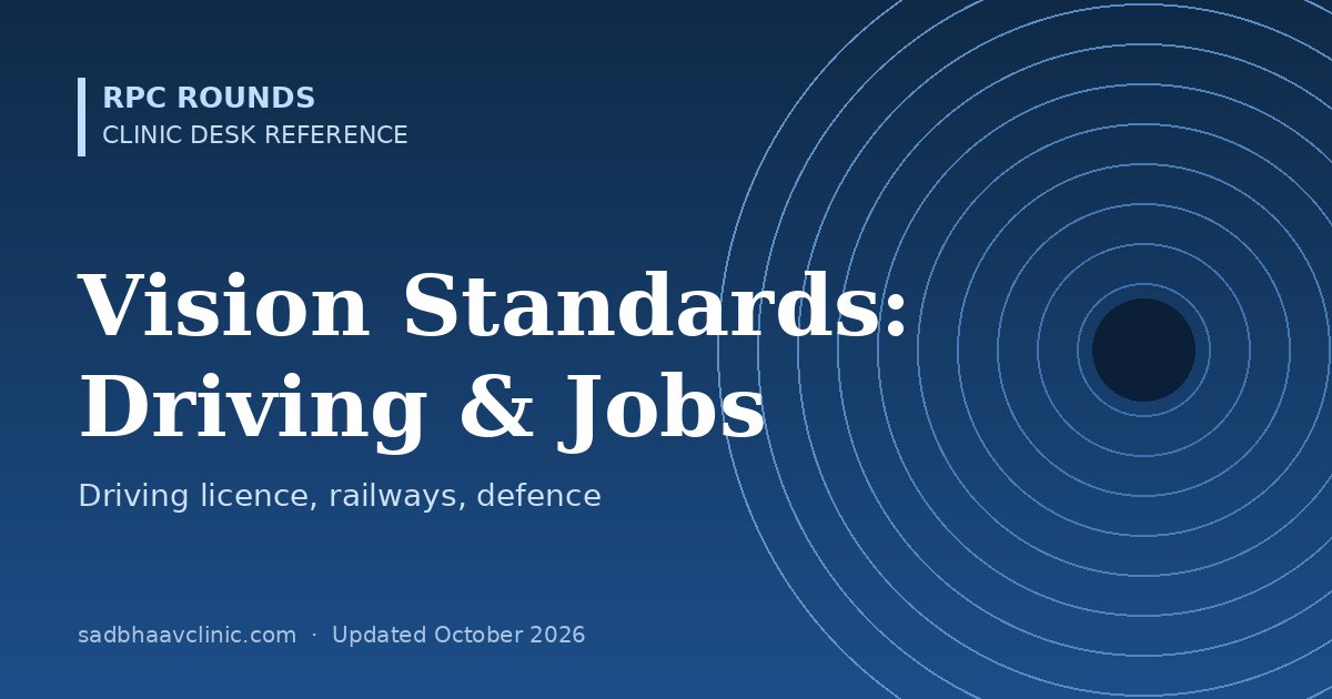 Vision Standards for Driving and Jobs in India: Railways, Defence, Aviation